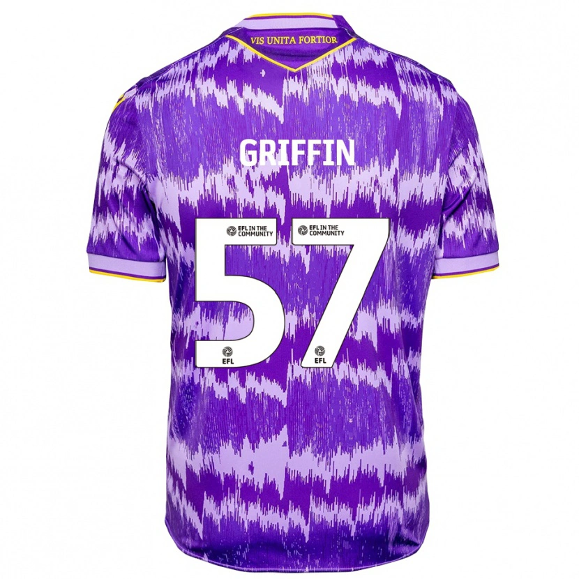 Danxen Criança Camisola Jake Griffin #57 Roxo Amarelo Alternativa 2025/26 Camisa