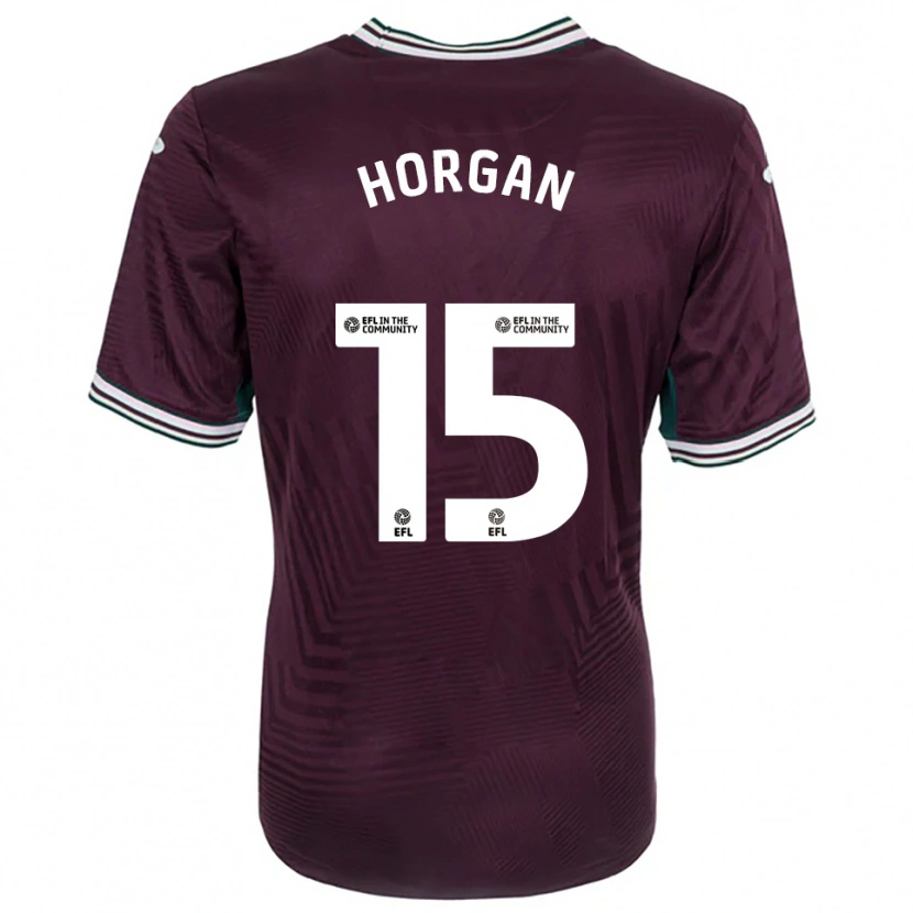 Danxen Criança Camisola Gwenan Horgan #15 Ferrugem Vermelho Branco Alternativa 2025/26 Camisa