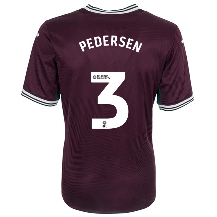 Danxen Criança Camisola Kristian Pedersen #3 Ferrugem Vermelho Branco Alternativa 2025/26 Camisa