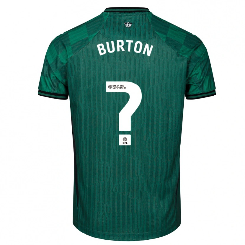Danxen Criança Camisola Aaron Burton #0 Verde Preto Alternativa 2025/26 Camisa