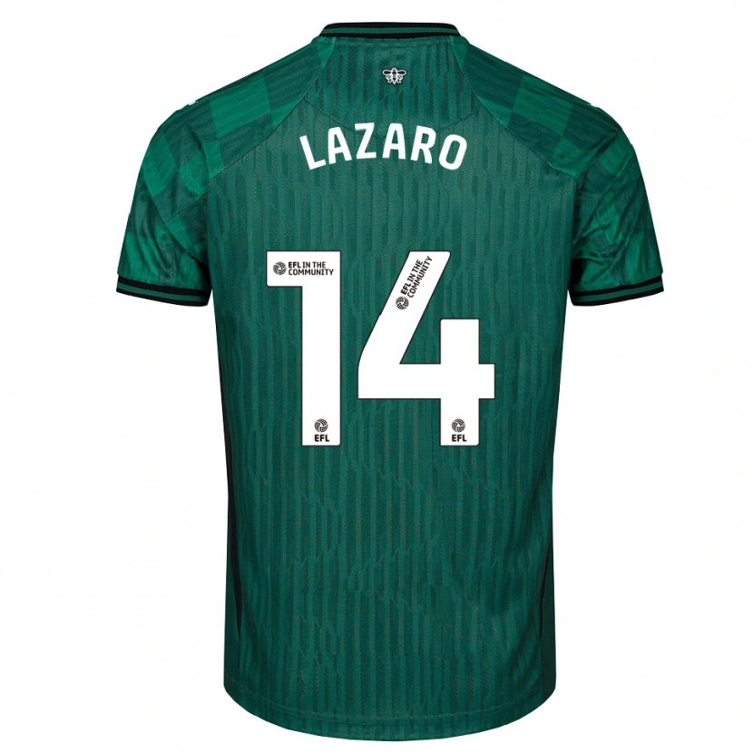 Danxen Criança Camisola Maia Lazaro #14 Verde Preto Alternativa 2025/26 Camisa