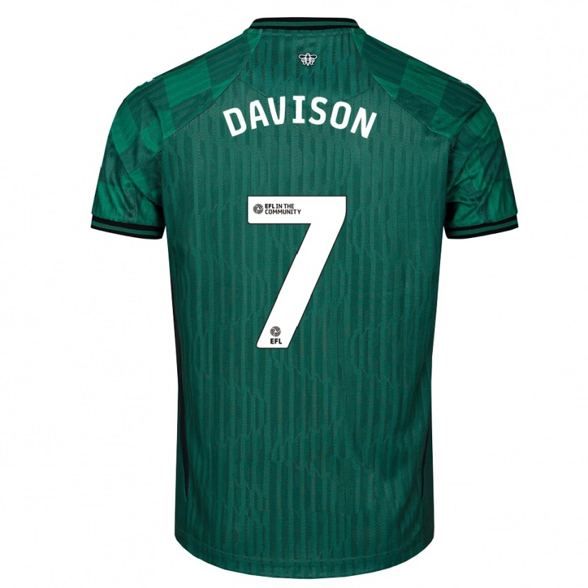 Danxen Criança Camisola Gemma Davison #7 Verde Preto Alternativa 2025/26 Camisa