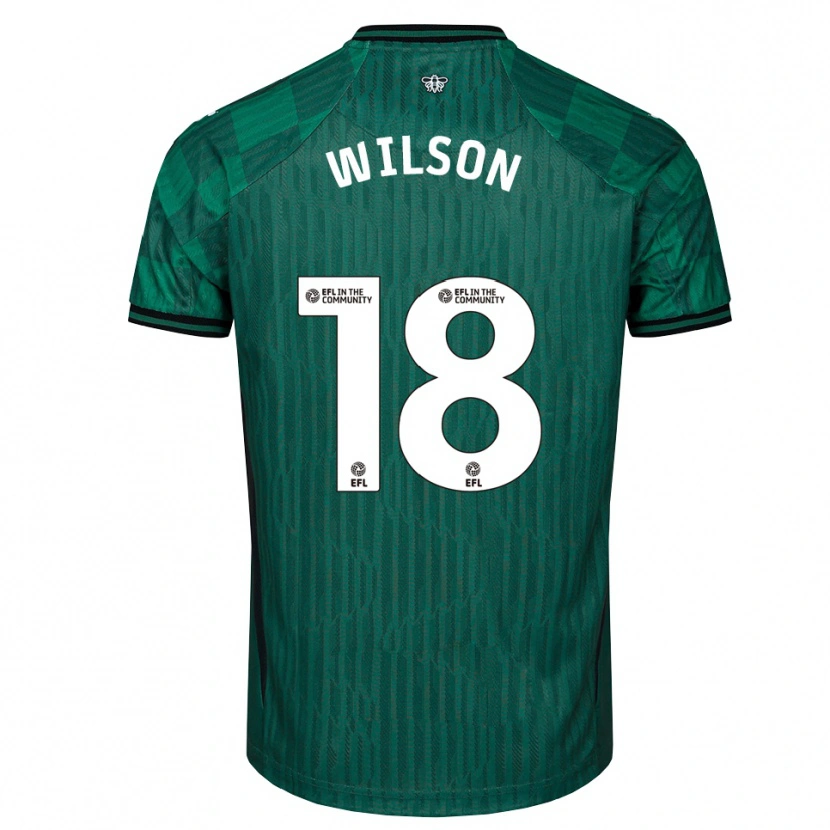 Danxen Criança Camisola Poppy Wilson #18 Verde Preto Alternativa 2025/26 Camisa