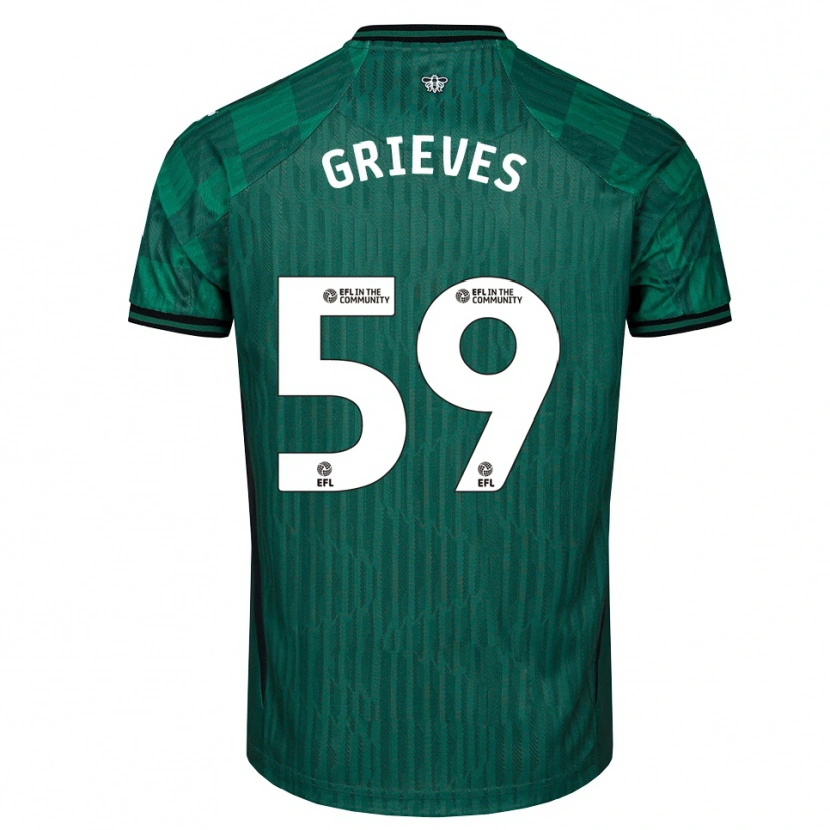 Danxen Criança Camisola Jack Grieves #59 Verde Preto Alternativa 2025/26 Camisa