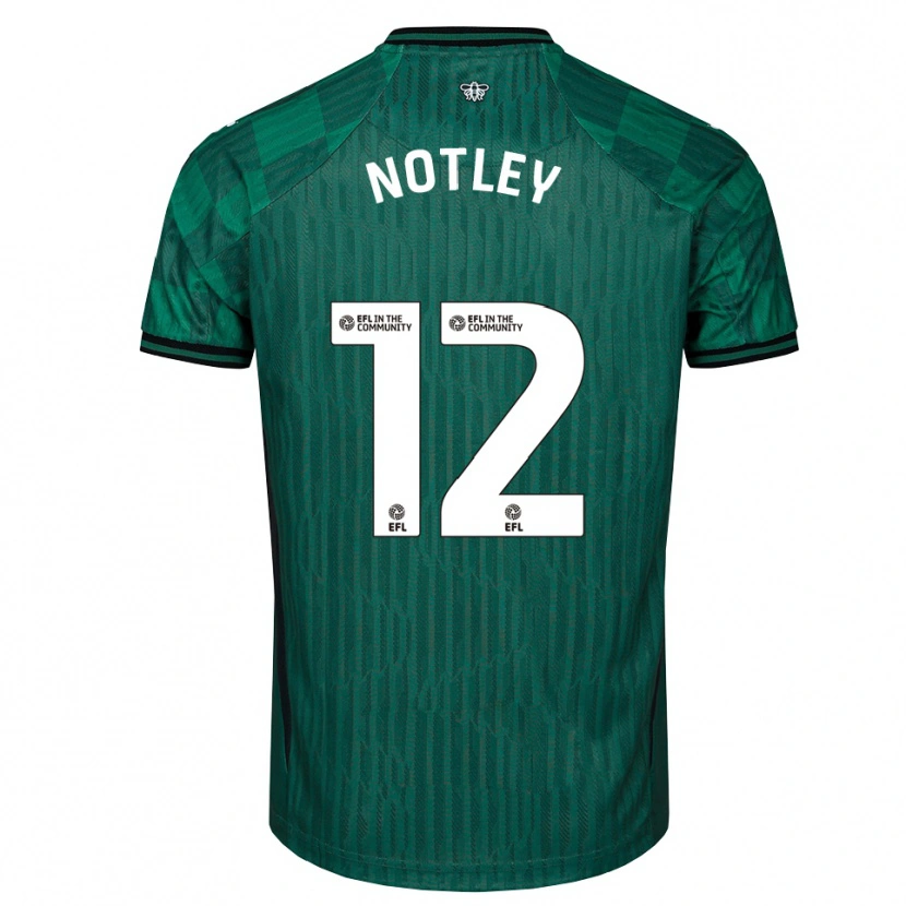 Danxen Criança Camisola Tyler Notley #12 Verde Preto Alternativa 2025/26 Camisa