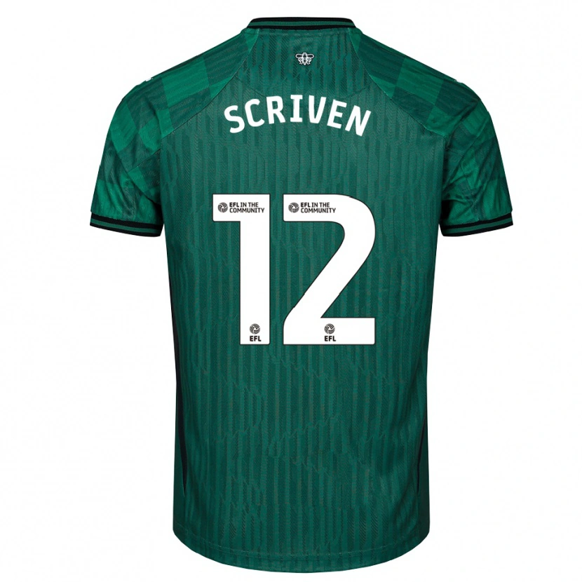 Danxen Criança Camisola Jonny Scriven #12 Verde Preto Alternativa 2025/26 Camisa