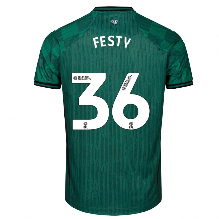 Danxen Criança Camisola Festy Ebosele #36 Verde Preto Alternativa 2025/26 Camisa