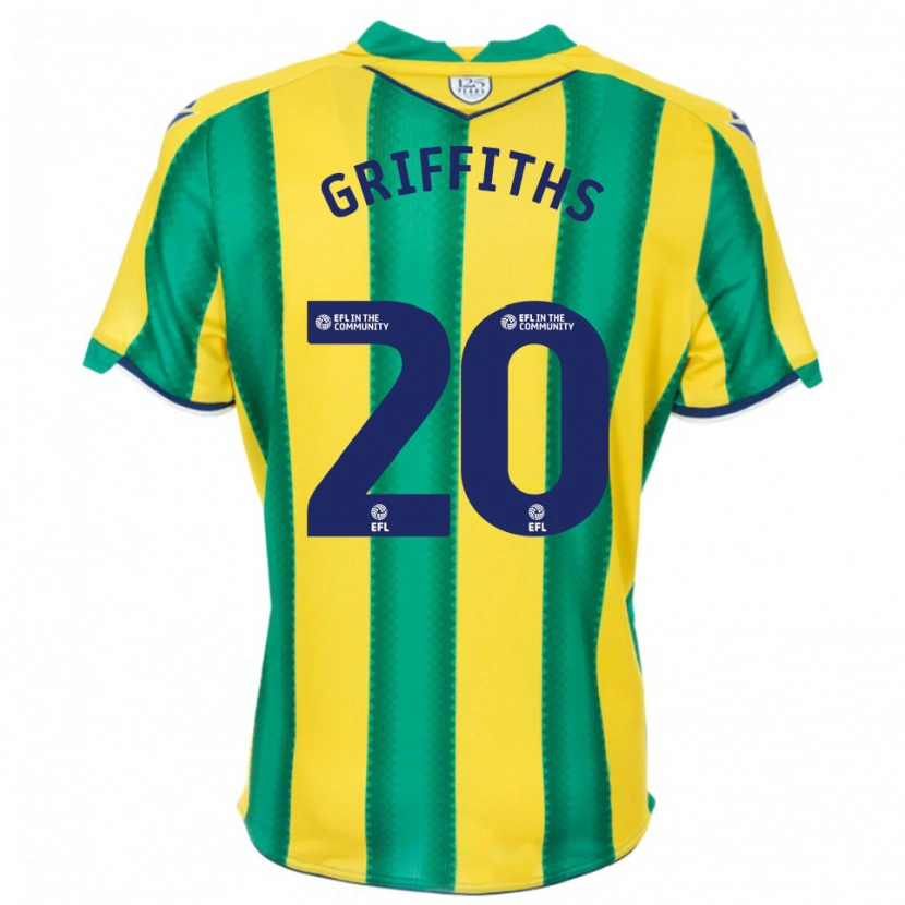 Danxen Criança Camisola Josh Griffiths #20 Amarelo Verde Alternativa 2025/26 Camisa