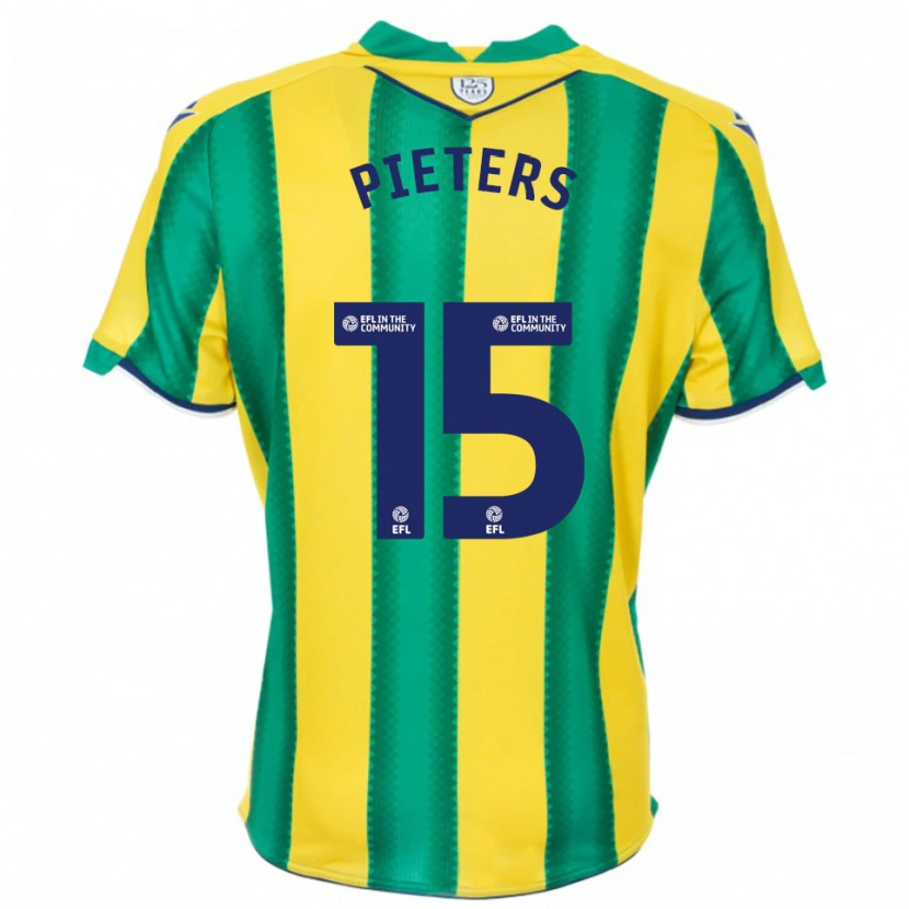 Danxen Criança Camisola Erik Pieters #15 Amarelo Verde Alternativa 2025/26 Camisa