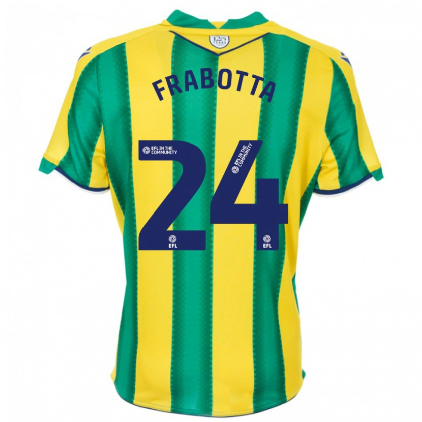 Danxen Criança Camisola Gianluca Frabotta #24 Amarelo Verde Alternativa 2025/26 Camisa