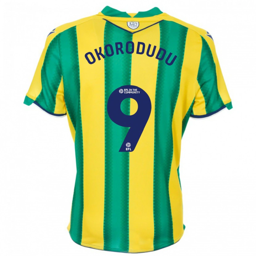 Danxen Criança Camisola Adam Okorodudu #9 Amarelo Verde Alternativa 2025/26 Camisa