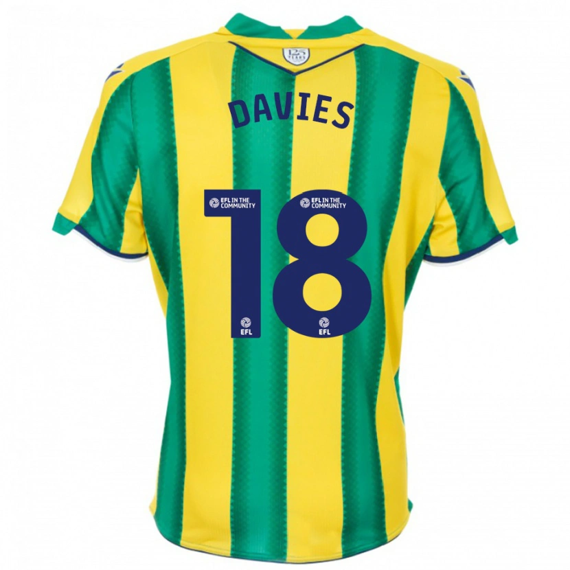 Danxen Criança Camisola Jessica Davies #18 Amarelo Verde Alternativa 2025/26 Camisa