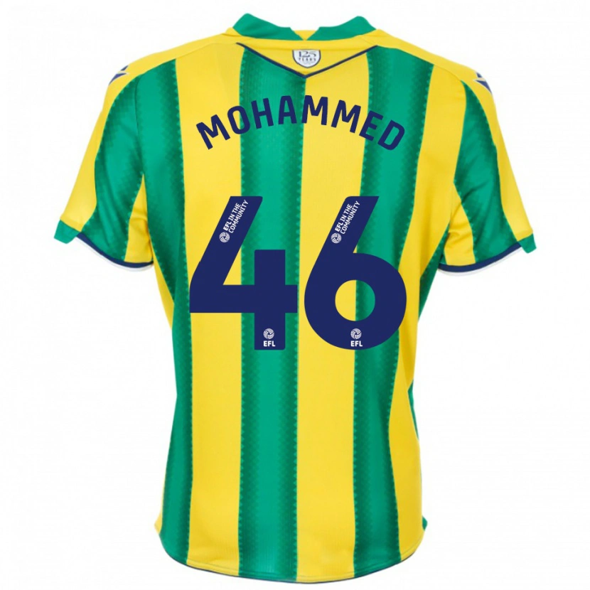 Danxen Criança Camisola Jamal Mohammed #46 Amarelo Verde Alternativa 2025/26 Camisa