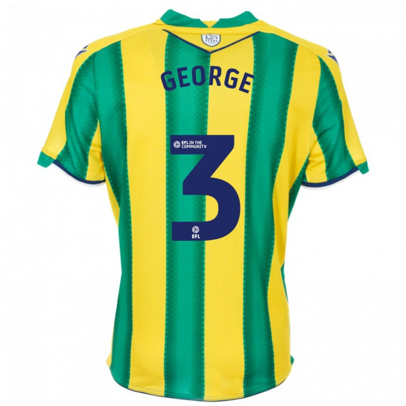 Danxen Criança Camisola Hannah George #3 Amarelo Verde Alternativa 2025/26 Camisa