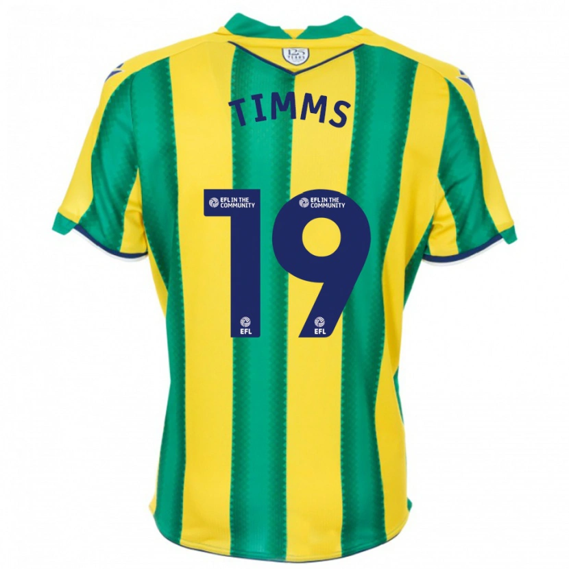 Danxen Criança Camisola Maria Timms #19 Amarelo Verde Alternativa 2025/26 Camisa