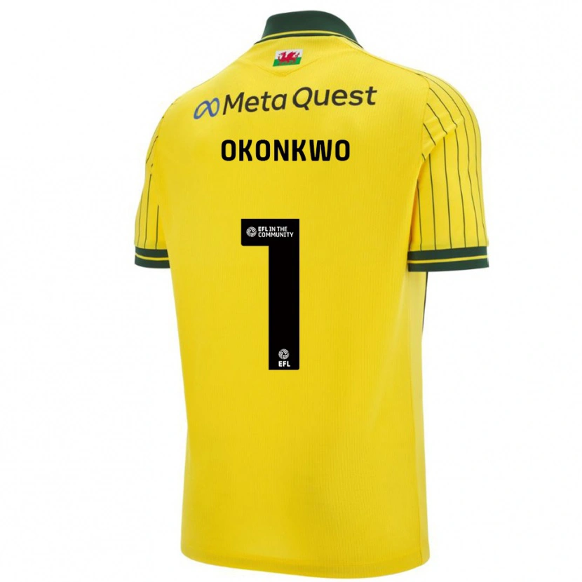 Danxen Criança Camisola Arthur Okonkwo #1 Amarelo Verde Alternativa 2025/26 Camisa