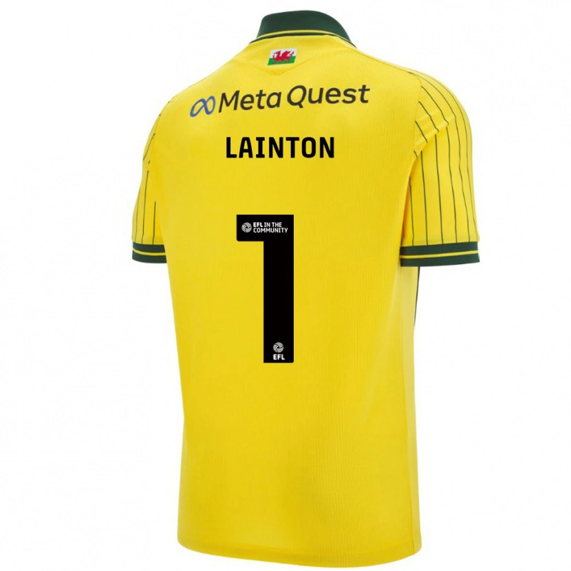 Danxen Criança Camisola Rob Lainton #1 Amarelo Verde Alternativa 2025/26 Camisa