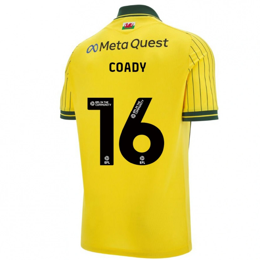 Danxen Criança Camisola Conor Coady #16 Amarelo Verde Alternativa 2025/26 Camisa