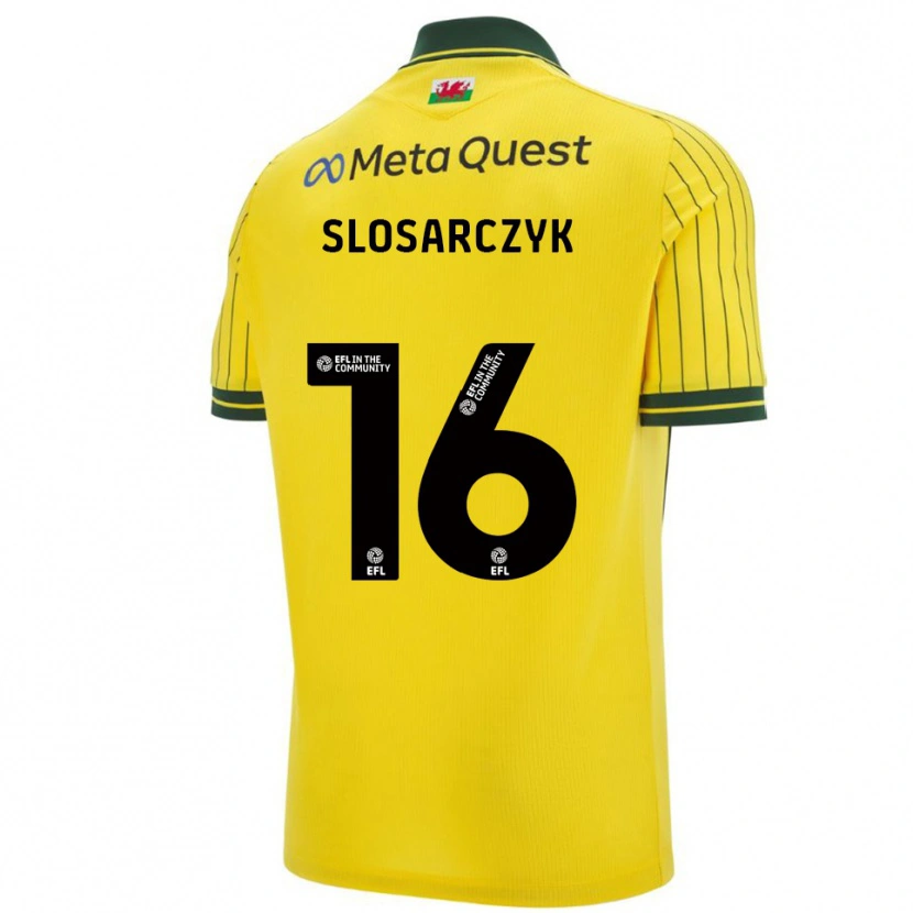 Danxen Criança Camisola Nikolas Slosarczyk #16 Amarelo Verde Alternativa 2025/26 Camisa