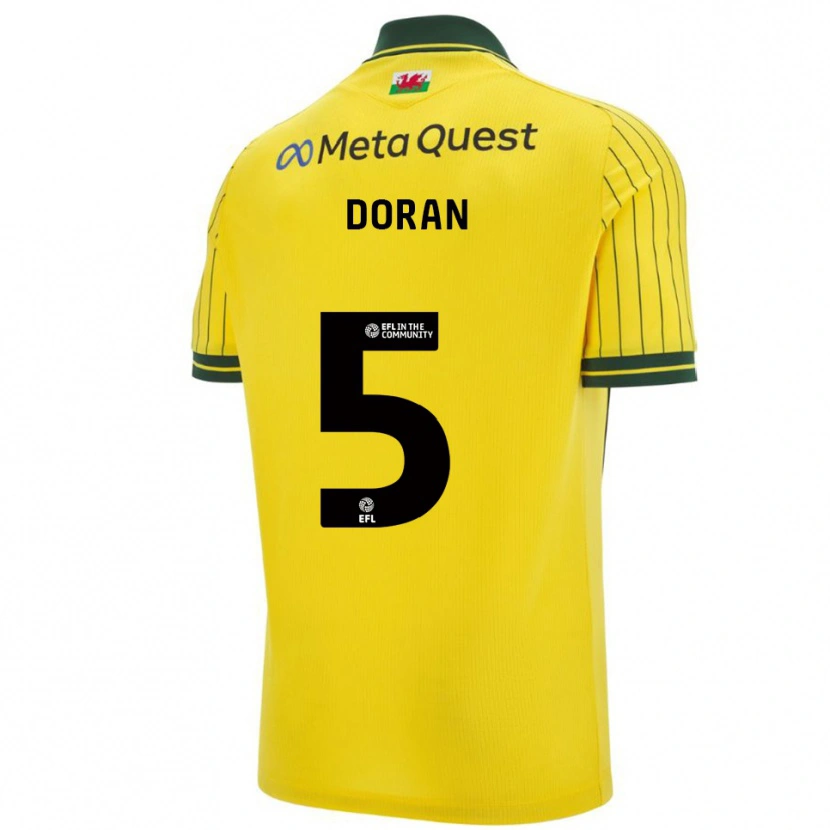 Danxen Criança Camisola Louisha Doran #5 Amarelo Verde Alternativa 2025/26 Camisa