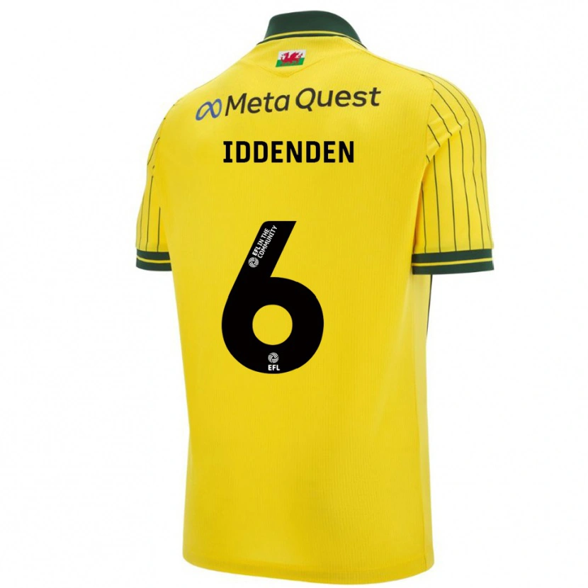 Danxen Criança Camisola Abbie Iddenden #6 Amarelo Verde Alternativa 2025/26 Camisa