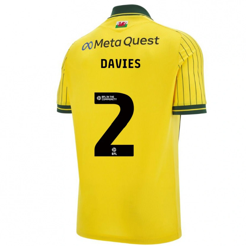Danxen Criança Camisola Phoebe Davies #2 Amarelo Verde Alternativa 2025/26 Camisa