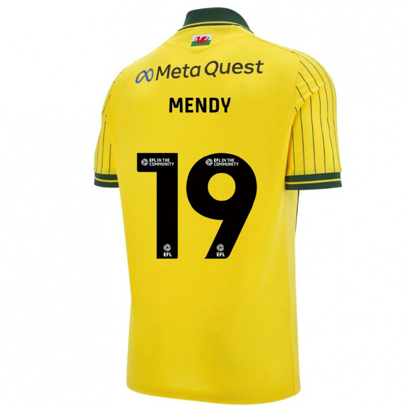 Danxen Criança Camisola Jacob Mendy #19 Amarelo Verde Alternativa 2025/26 Camisa