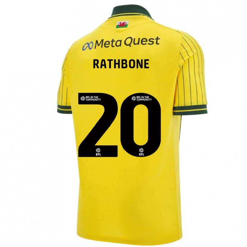 Danxen Criança Camisola Ollie Rathbone #20 Amarelo Verde Alternativa 2025/26 Camisa