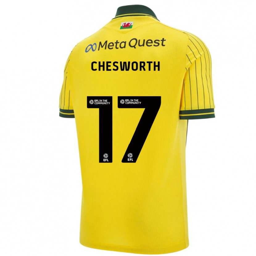 Danxen Criança Camisola Samuel Chesworth #17 Amarelo Verde Alternativa 2025/26 Camisa