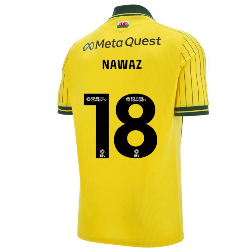 Danxen Criança Camisola Umar Nawaz #18 Amarelo Verde Alternativa 2025/26 Camisa