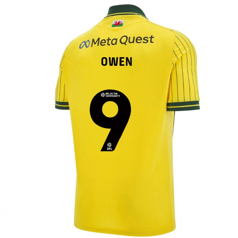 Danxen Criança Camisola Rio Owen #9 Amarelo Verde Alternativa 2025/26 Camisa