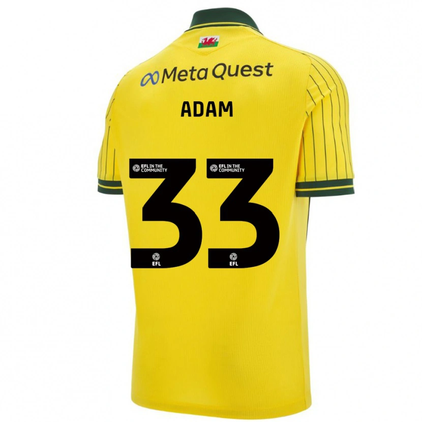 Danxen Criança Camisola Josh Adam #33 Amarelo Verde Alternativa 2025/26 Camisa