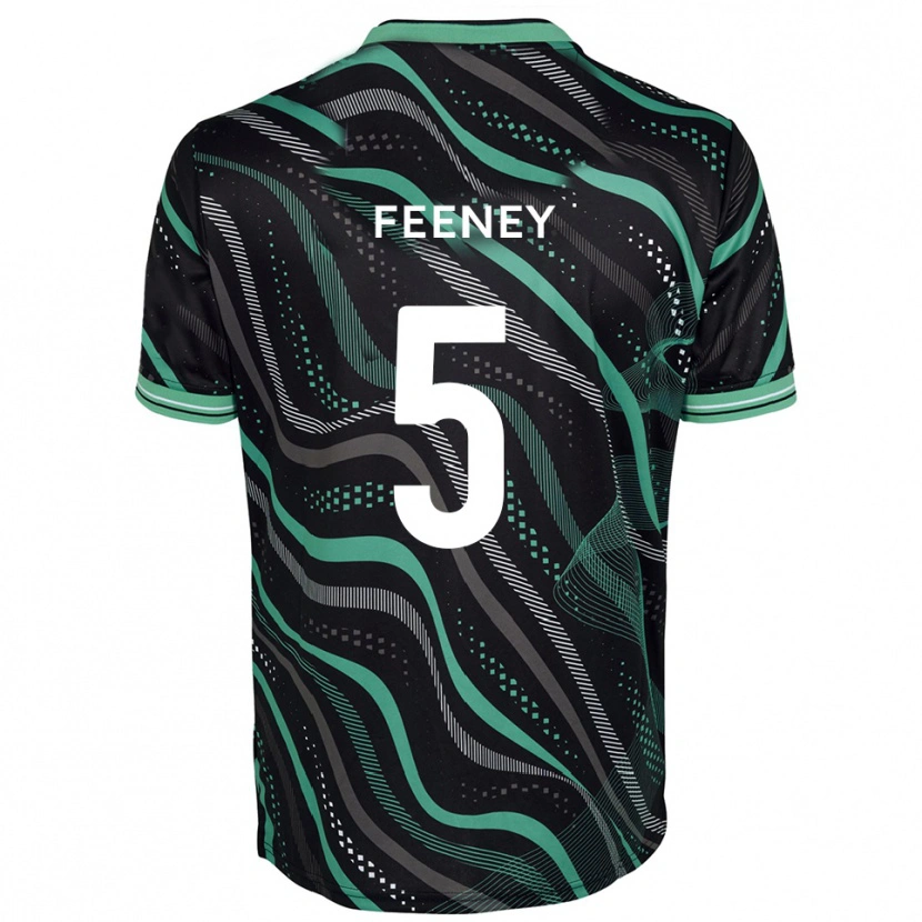 Danxen Criança Camisola Morgan Feeney #5 Preto Verde Alternativa 2025/26 Camisa
