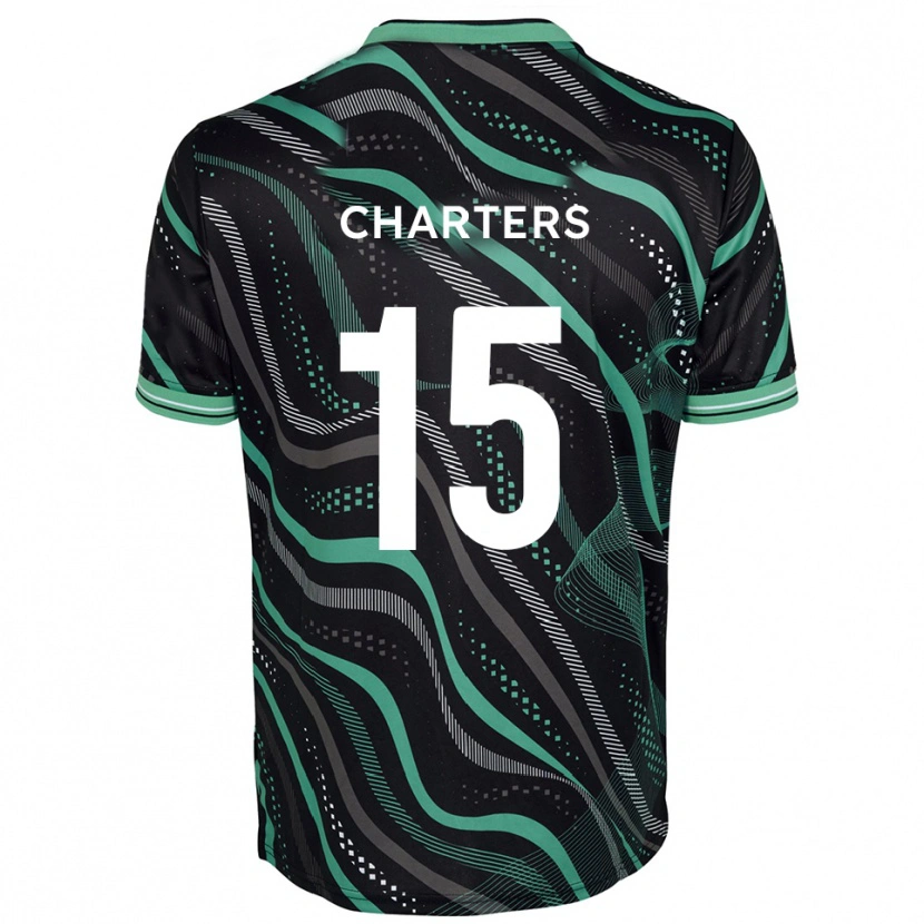 Danxen Criança Camisola Taylor Charters #15 Preto Verde Alternativa 2025/26 Camisa
