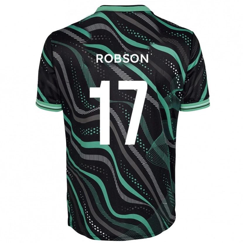 Danxen Criança Camisola Ethan Robson #17 Preto Verde Alternativa 2025/26 Camisa