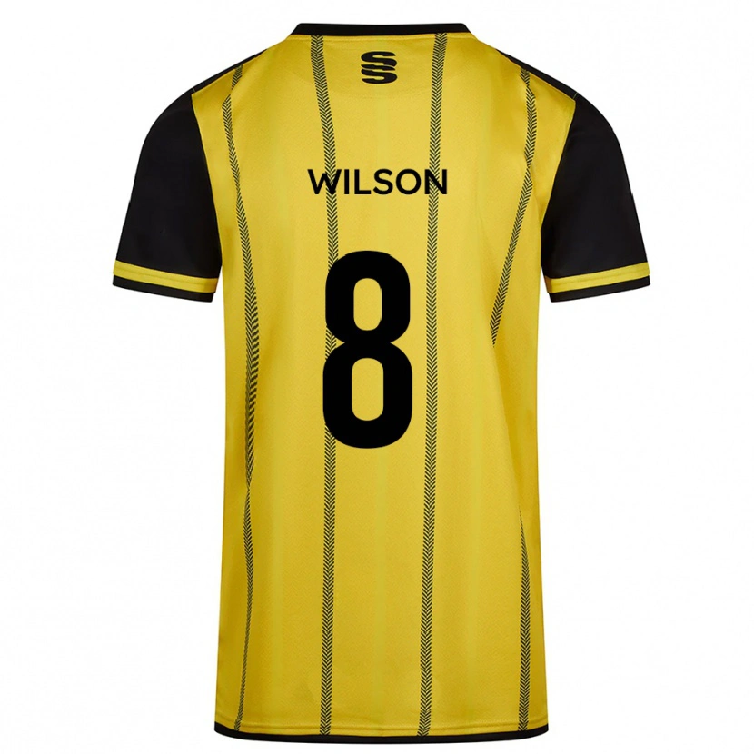 Danxen Criança Camisola George Wilson #8 Amarelo Preto Alternativa 2025/26 Camisa