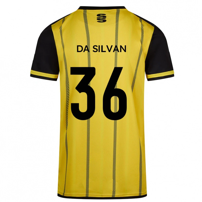 Danxen Criança Camisola Elisaro Da Silvan #36 Amarelo Preto Alternativa 2025/26 Camisa
