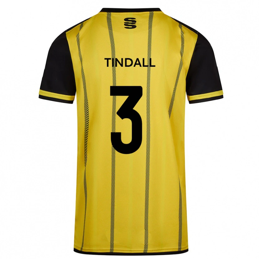 Danxen Criança Camisola Millie Tindall #3 Amarelo Preto Alternativa 2025/26 Camisa