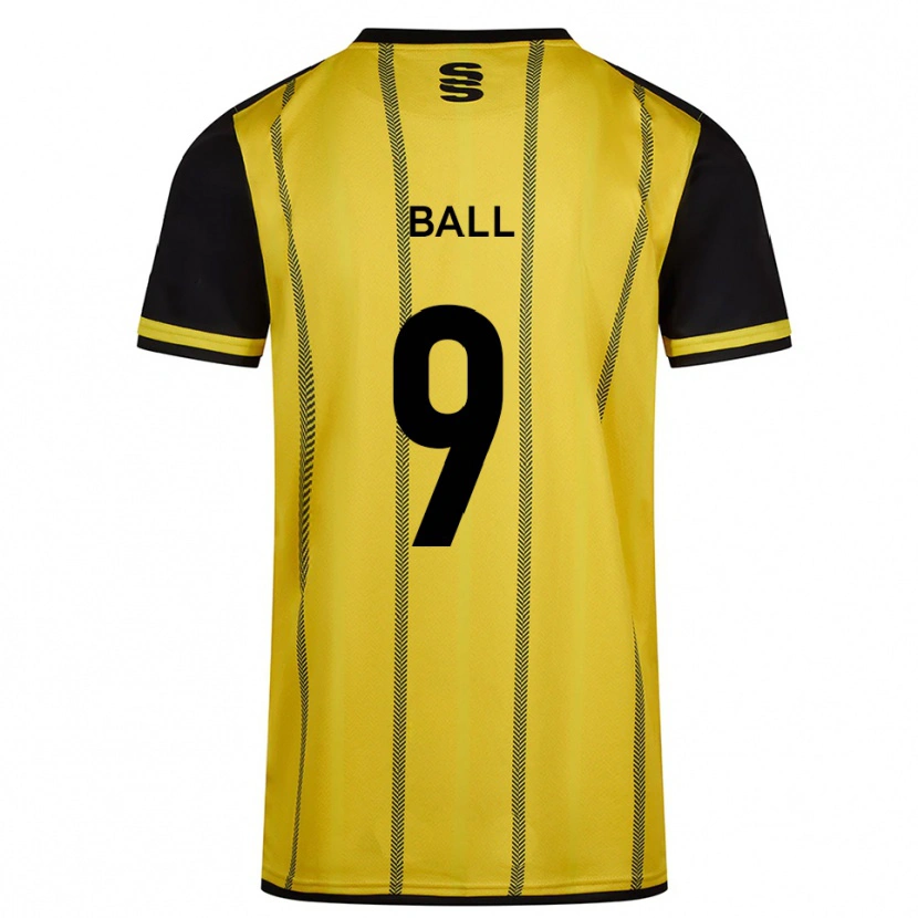 Danxen Criança Camisola Theo Ball #9 Amarelo Preto Alternativa 2025/26 Camisa