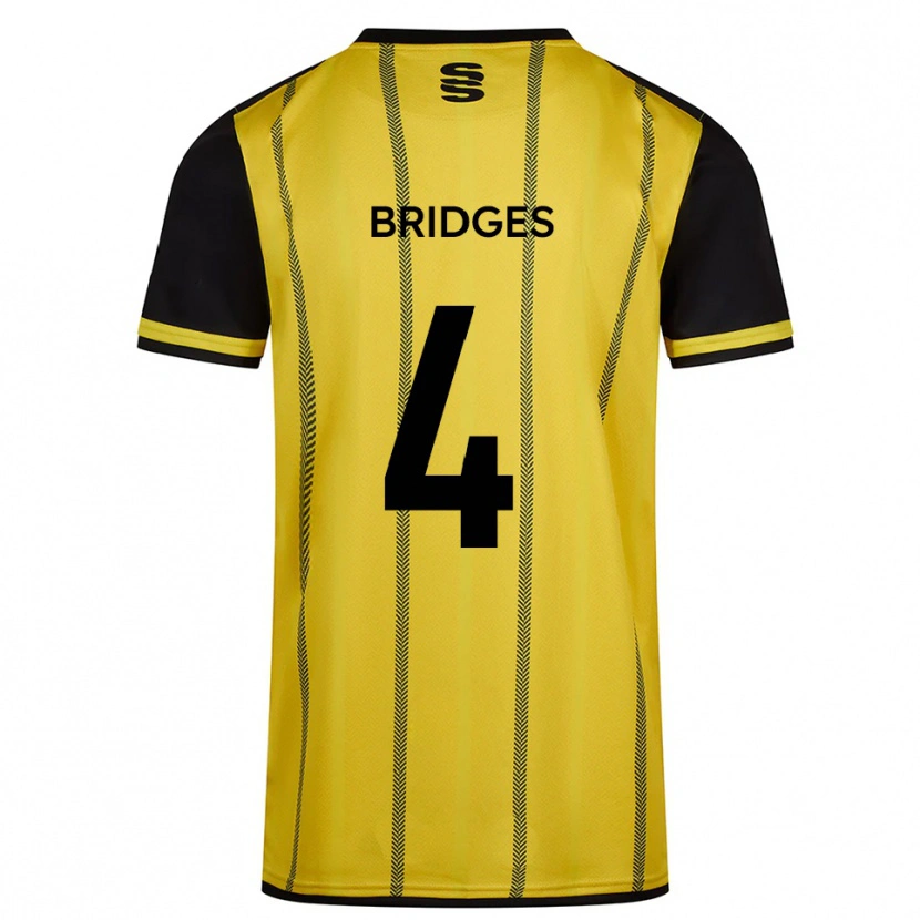 Danxen Criança Camisola Jacob Bridges #4 Amarelo Preto Alternativa 2025/26 Camisa