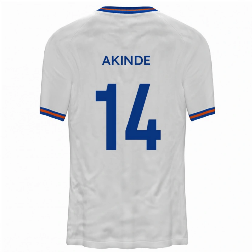 Danxen Criança Camisola John Akinde #14 Branco Azul Alternativa 2025/26 Camisa