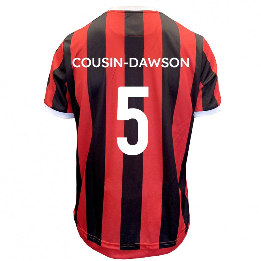 Danxen Criança Camisola Finn Cousin-Dawson #5 Vermelho Preto Alternativa 2025/26 Camisa