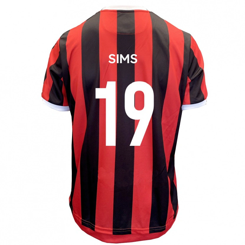 Danxen Criança Camisola Josh Sims #19 Vermelho Preto Alternativa 2025/26 Camisa