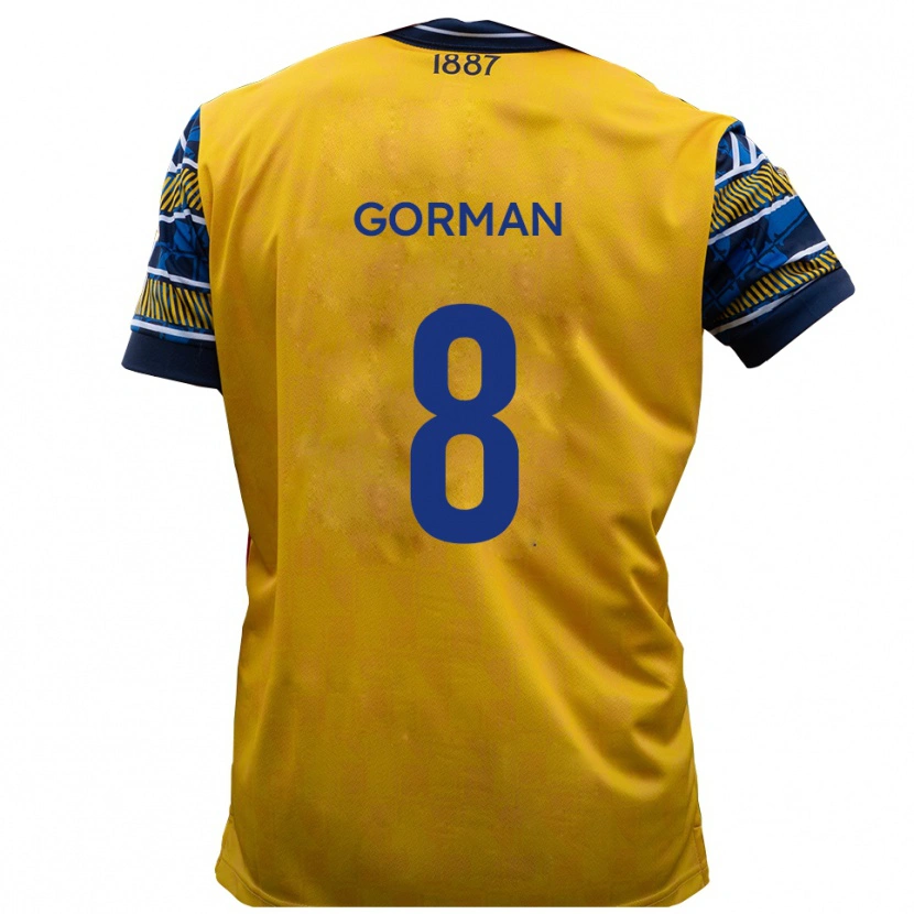 Danxen Criança Camisola Dale Gorman #8 Amarelo Preto Alternativa 2025/26 Camisa