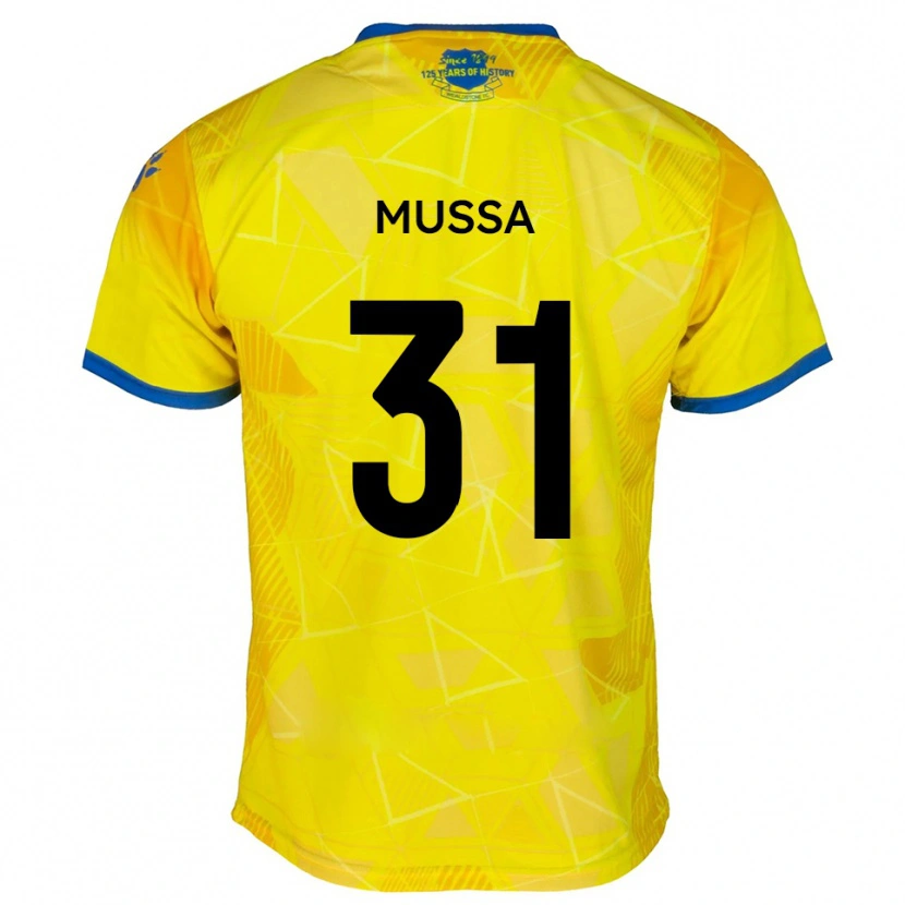 Danxen Criança Camisola Omar Mussa #31 Amarelo Azul Alternativa 2025/26 Camisa