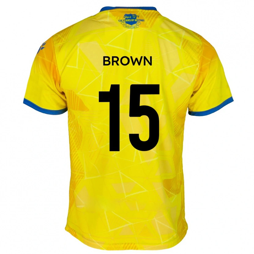 Danxen Criança Camisola Jed Brown #15 Amarelo Azul Alternativa 2025/26 Camisa