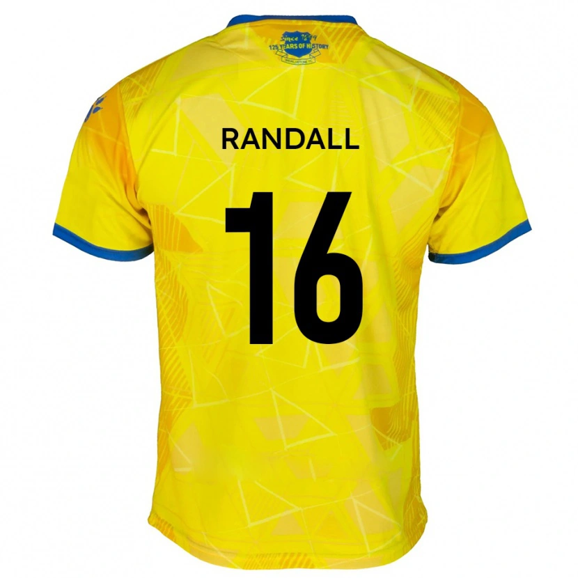 Danxen Criança Camisola Will Randall #16 Amarelo Azul Alternativa 2025/26 Camisa
