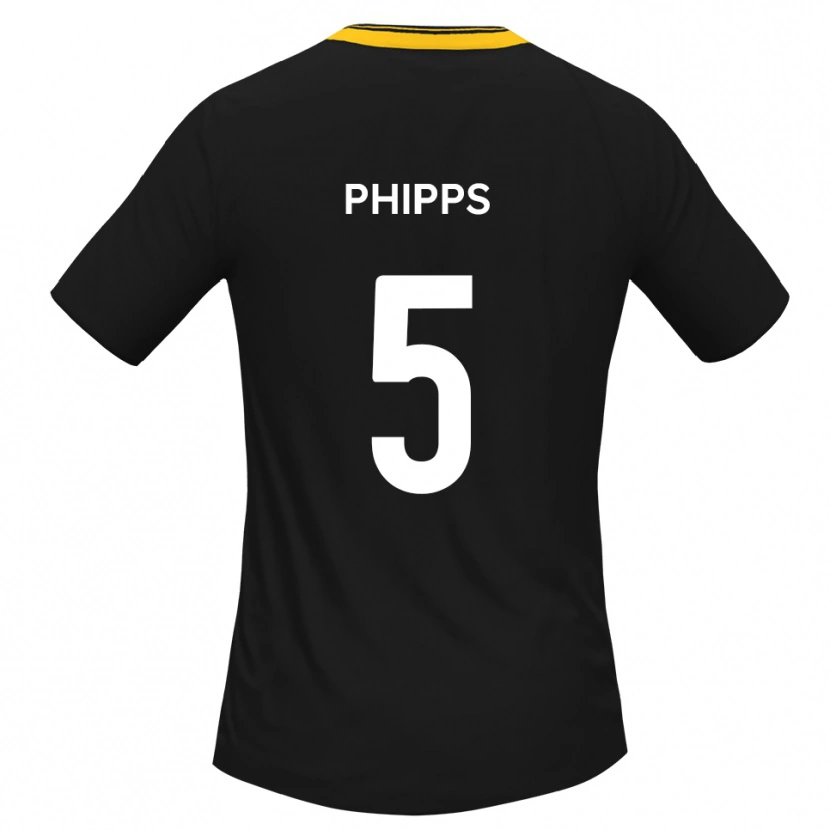 Danxen Criança Camisola Harry Phipps #5 Preto Amarelo Alternativa 2025/26 Camisa