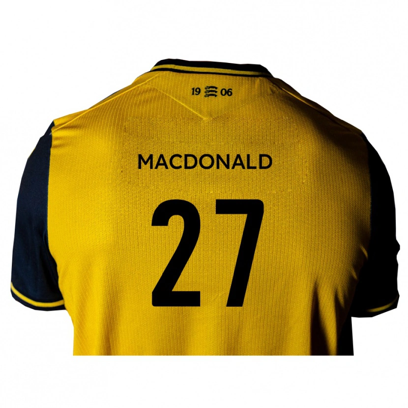 Danxen Criança Camisola Beau Macdonald #27 Amarelo Preto Alternativa 2025/26 Camisa
