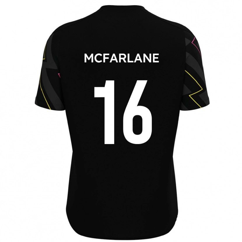 Danxen Criança Camisola Callum Mcfarlane #16 Preto Cinza Alternativa 2025/26 Camisa